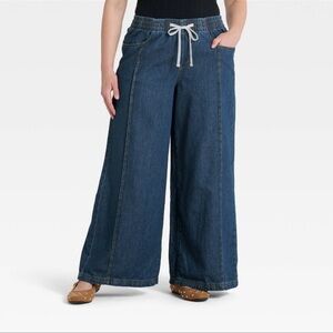 Women's High-Rise Drawstring Wide Leg
Relaxed Fit Beach Pants